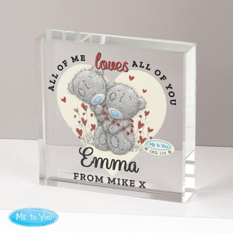 Personalised All My Love Me to You Bear Large Crystal Block Extra Image 1